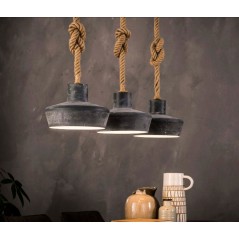 ZI Hanging lamp 3xØ28 concrete look adjustable rope